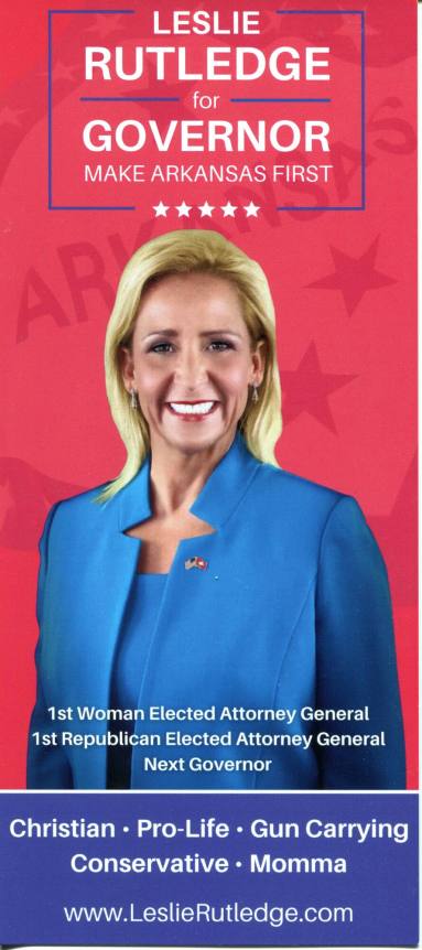 Flyer, Campaign - Leslie Rutledge Gubernatorial