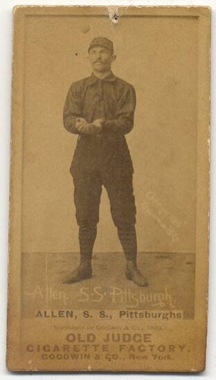 Baseball card of Robert Allen (shortstop for Philadelphia)