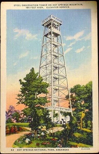 AR Postcard - Steel Observation Tower, Hot Springs