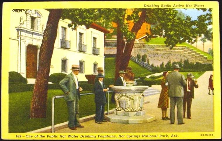 AR Postcard - drinking fountains, Hot Springs