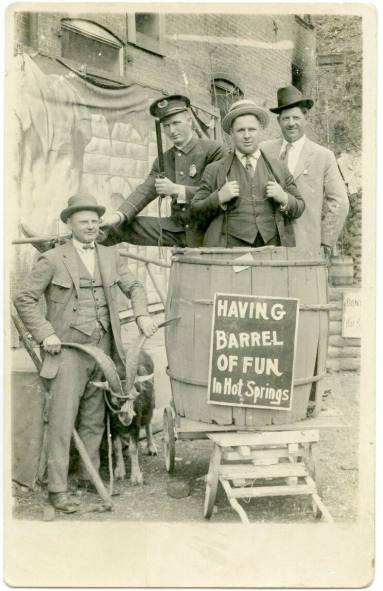 "Having a Barrel of Fun in Hot Springs" Postcard