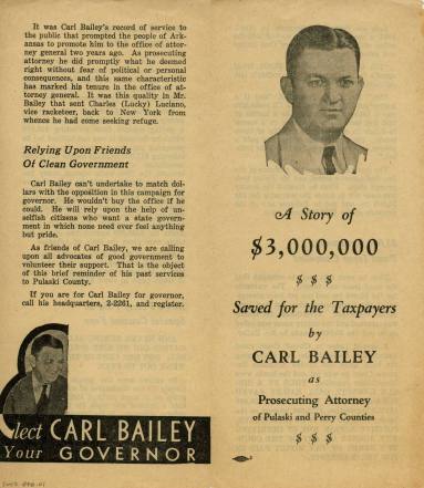 Brochure, Campaign - Carl Bailey Gubernatorial
