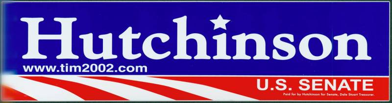 Tim Hutchinson for US Senate Bumper Sticker