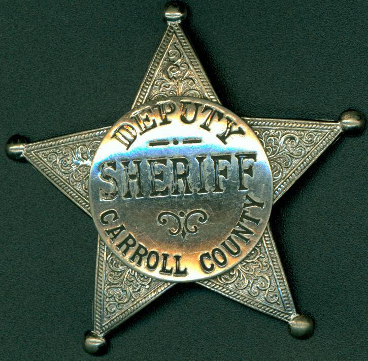 Badge for a Deputy Sheriff from Carroll County, Arkansas.