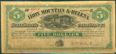 Scrip, Arkansas Railroad - Five Dollars