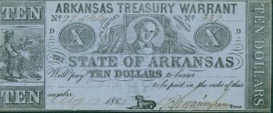 Scrip, Arkansas Confederate - Ten Dollar