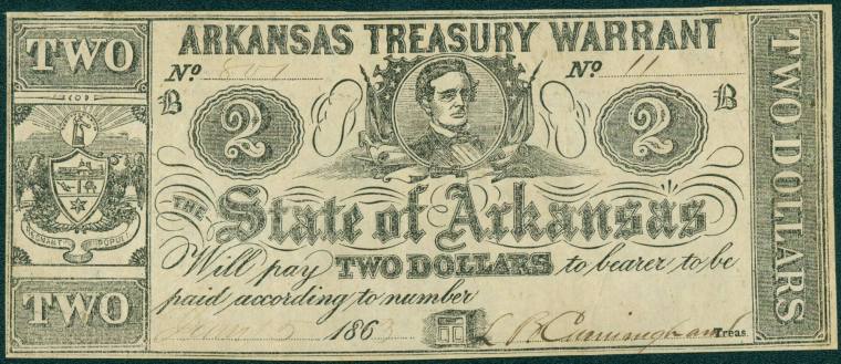 Scrip, Arkansas Confederate - Two Dollar