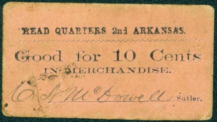 Scrip, Arkansas Confederate - Ten Cent