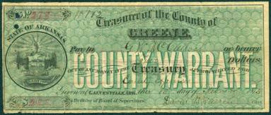Treasury Warrant for ordinary county expenses.