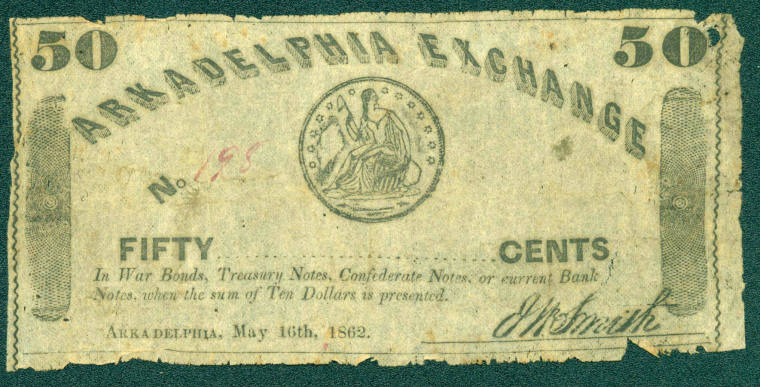 Scrip, Arkansas Confederate - Fifty Cent