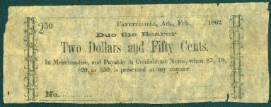 Scrip, Arkansas Confederate -  Two Dollar