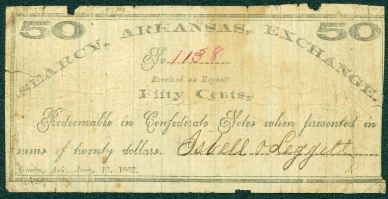 Scrip, Arkansas Confederate - 50 Cent