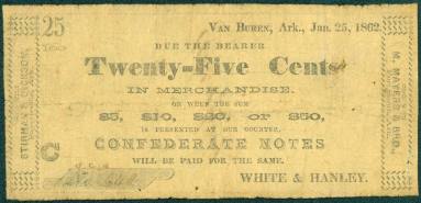 Scrip, Arkansas Confederate - 25 cent note