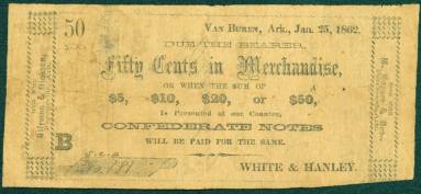 Scrip, Arkansas Confederate - fifty cent note