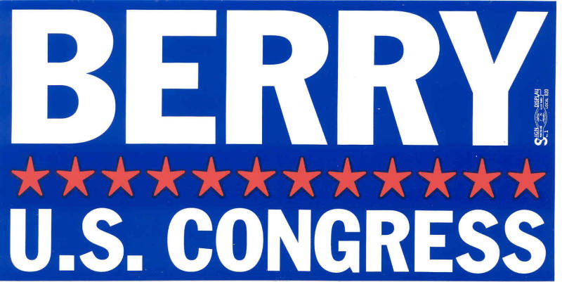 Arkansas Politics - Berry campaign sticker