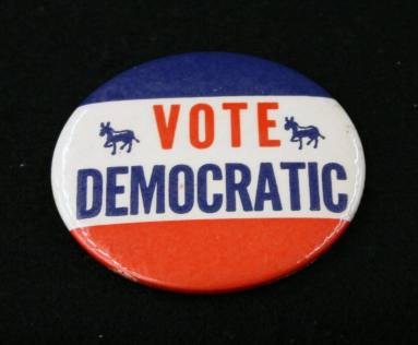 AR Politics - Vote Democratic political pin