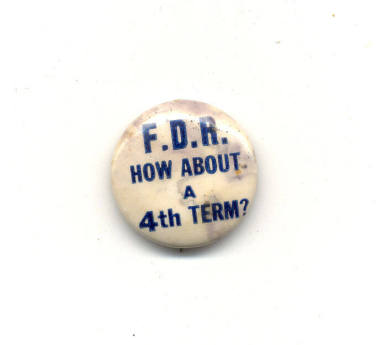 National Politics - FDR re-election pin