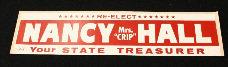 AR Politics - Nancy Hall bumper sticker