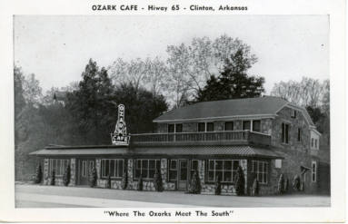 AR Eateries - Postcard of Ozark Cafe in Clinton, AR