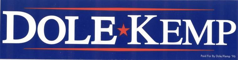 National Politics - Dole/Kemp campaign bumper sticker