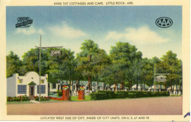 AR Eateries - postcard of King Tut Cottages & Cafe, Little Rock