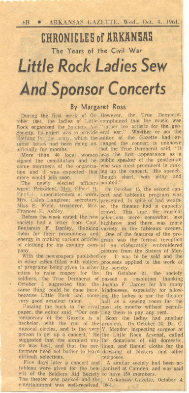 Civil War - Gazette article by Margaret Ross