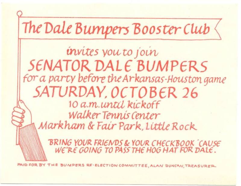 AR Politics - Bumpers booster club invitation