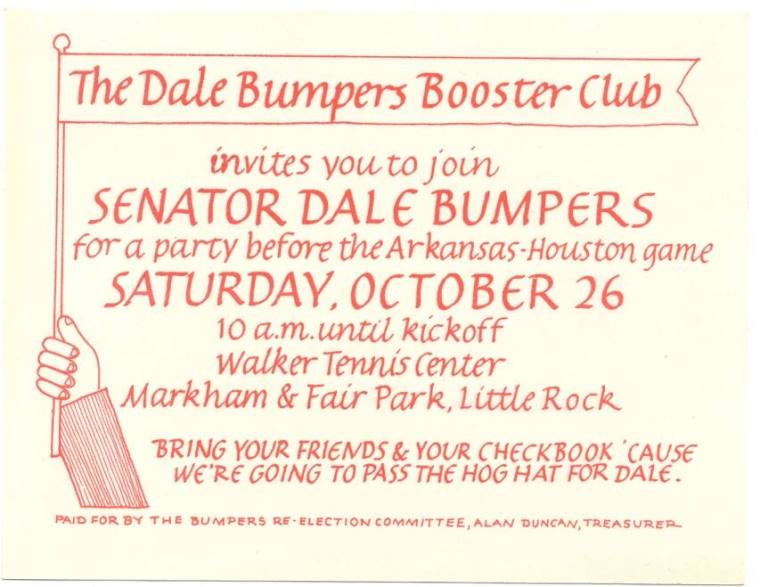 AR Politics - Bumpers booster club invitation