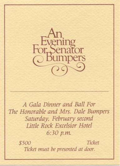 Ticket, Gala Dinner - Senator Dale Bumpers