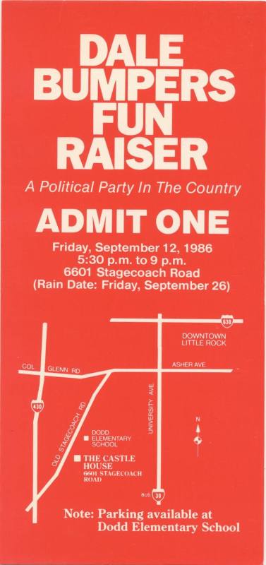 AR Politics - tickets to Bumpers fund-raiser