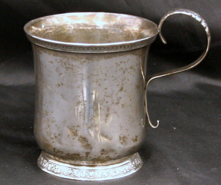 Civil War - silver cup belonging to B. McCollough