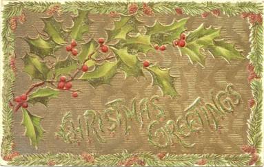 Broach collection - Christmas postcard