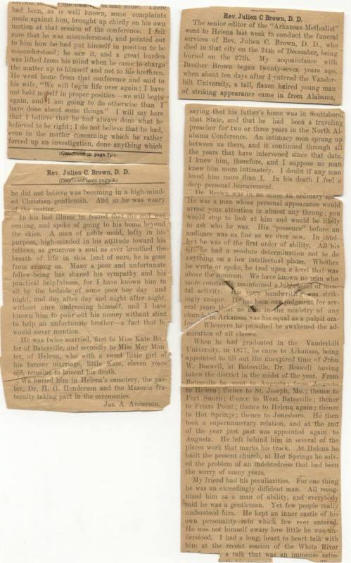 Broach - newspaper clipping about death of Julian C. Brown