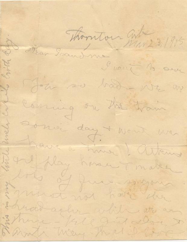 Broach - letter from Henry Wilson to his grandmother