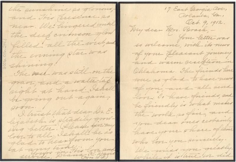 Broach - letter to Mrs. C.A. Broach