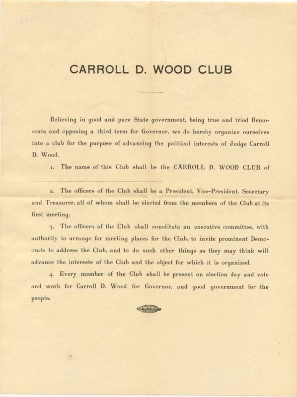 document about Carroll D. Wood Club