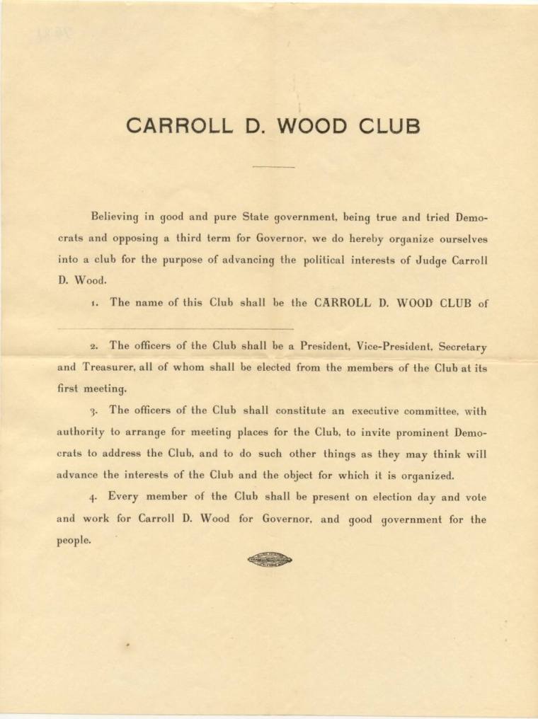 document about Carroll D. Wood Club