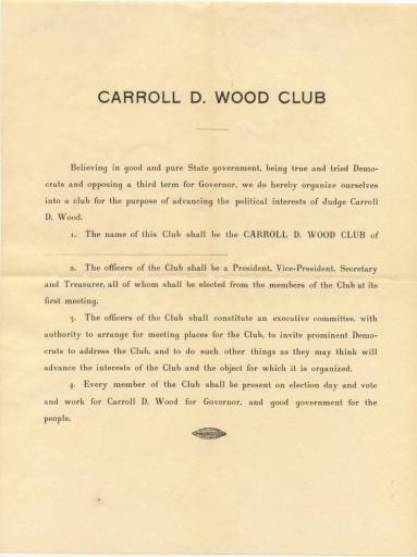 document about Carroll D. Wood Club