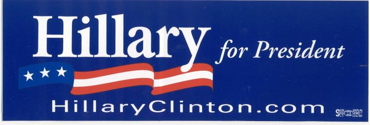 Hillary Clinton for President bumper sticker