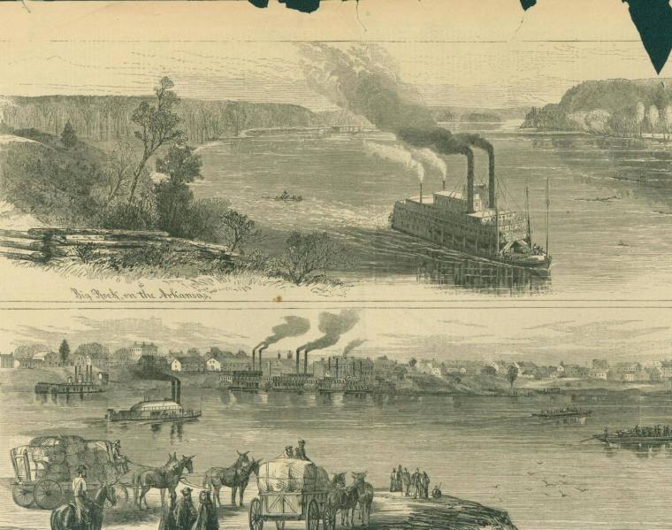 Harper's Bizarre print of Little Rock waterfront