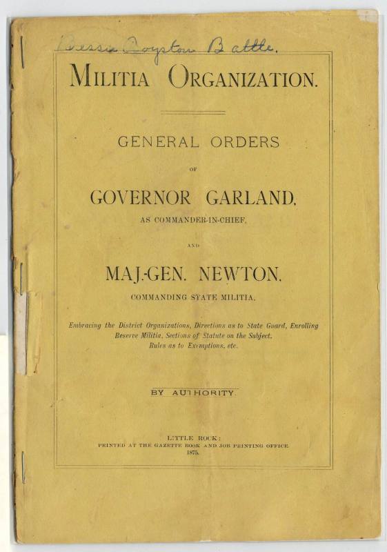 Booklet, Militia Organizations - Garland