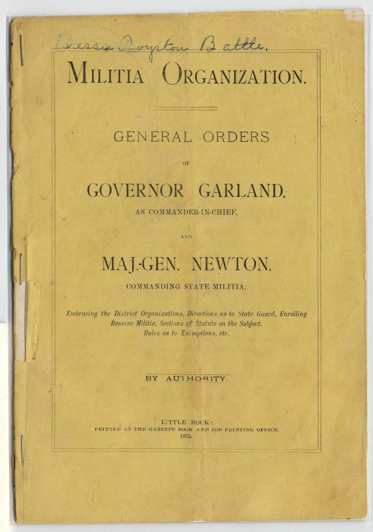 Booklet, Militia Organizations - Garland