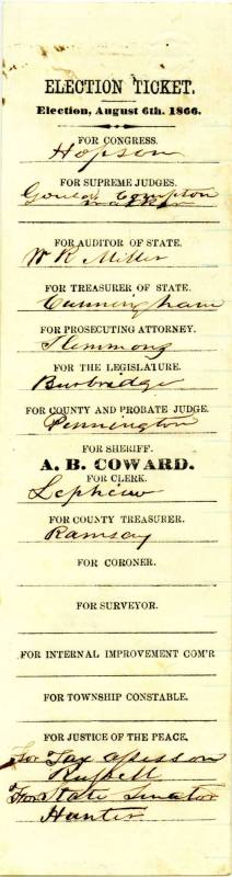 1866 ballot ticket