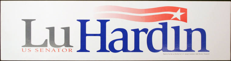 Lu Hardin bumper sticker