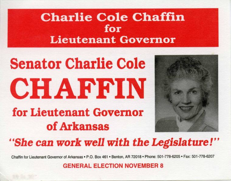 campaign handbill - Charlie Cole Chaffin