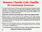 campaign handbill - Charlie Cole Chaffin