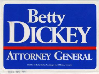 campaign sticker - Betty Dickey