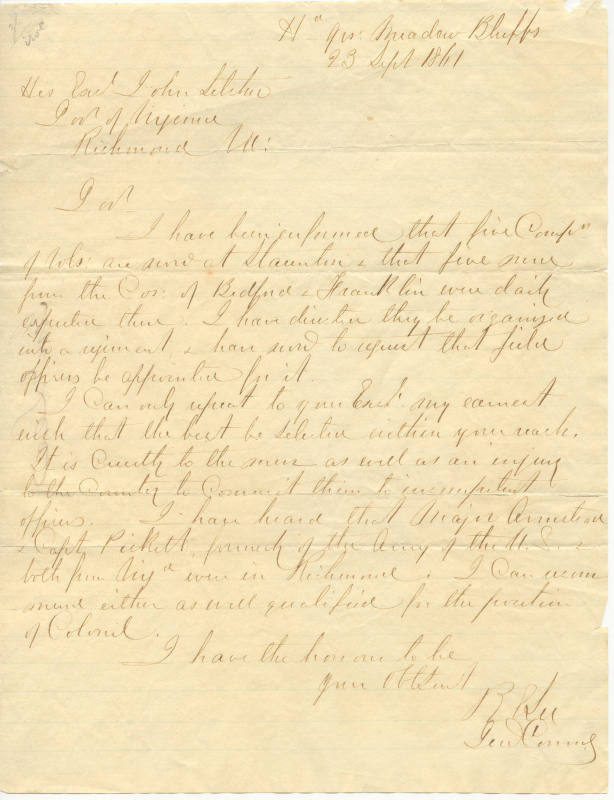 letter from Robert E. Lee