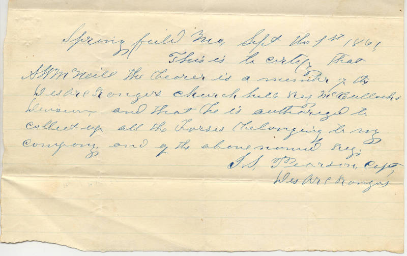 letter of authorization to A.W. McNeill