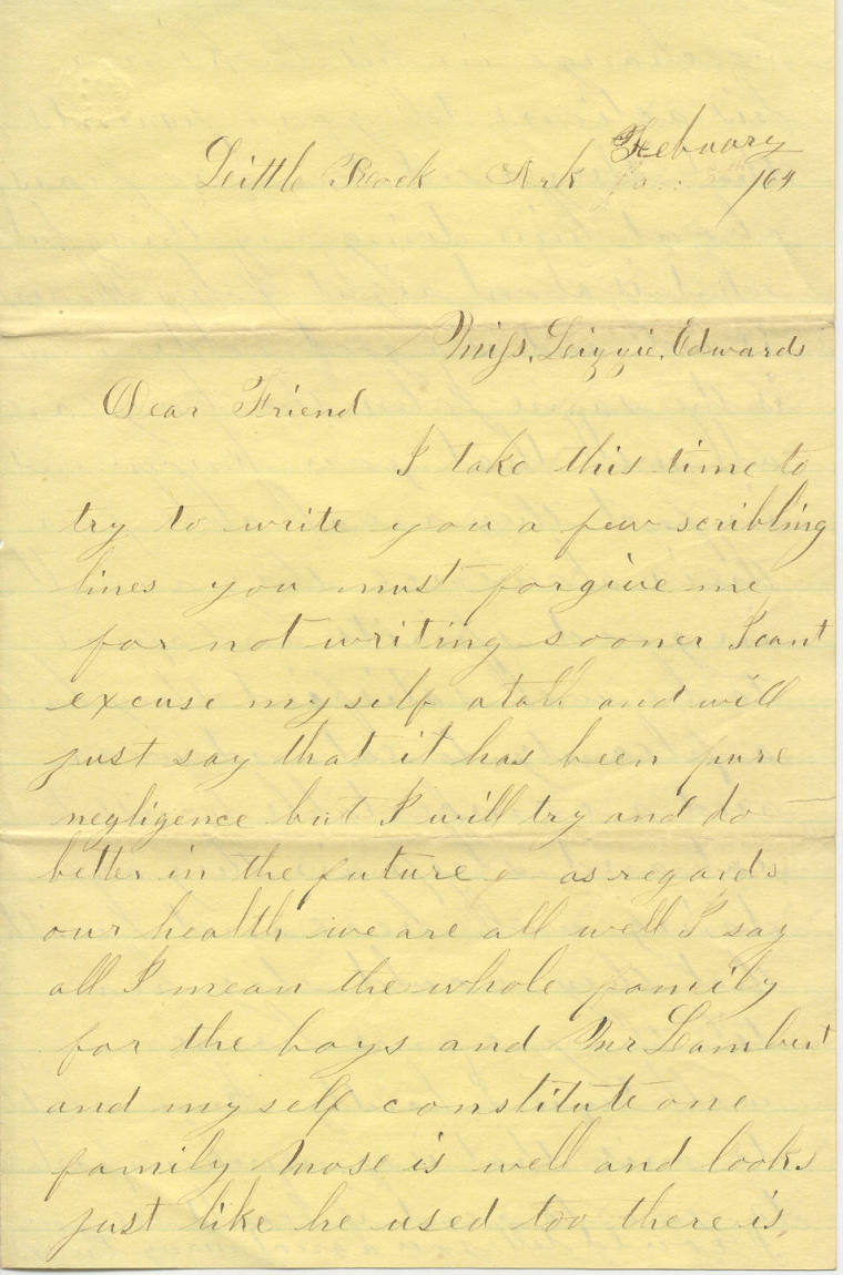 letter from Union soldier (from Edwards to Lambert)